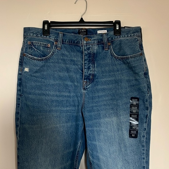 J.Crew Factory High Rise Straight Button Fly Jeans - 100% Cotton - NWT - Size 32 - Picture 2 of 15